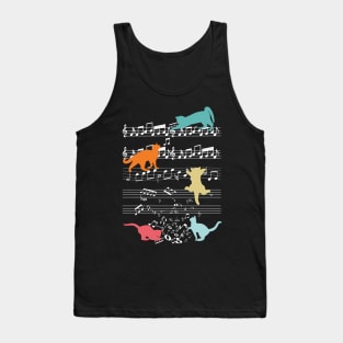 Cats Playing With Music Notes Tank Top